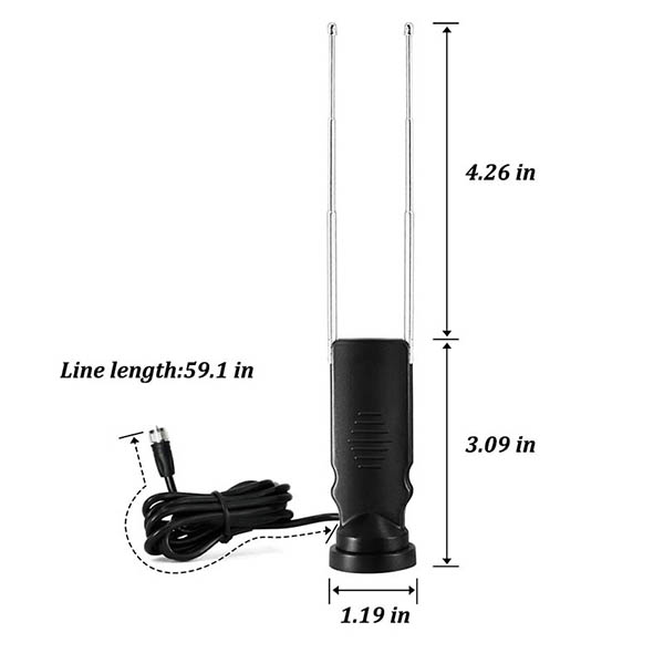 Indoor Fm Uhf Vhf Portable Antena Digital Telescoping Tv Antenna